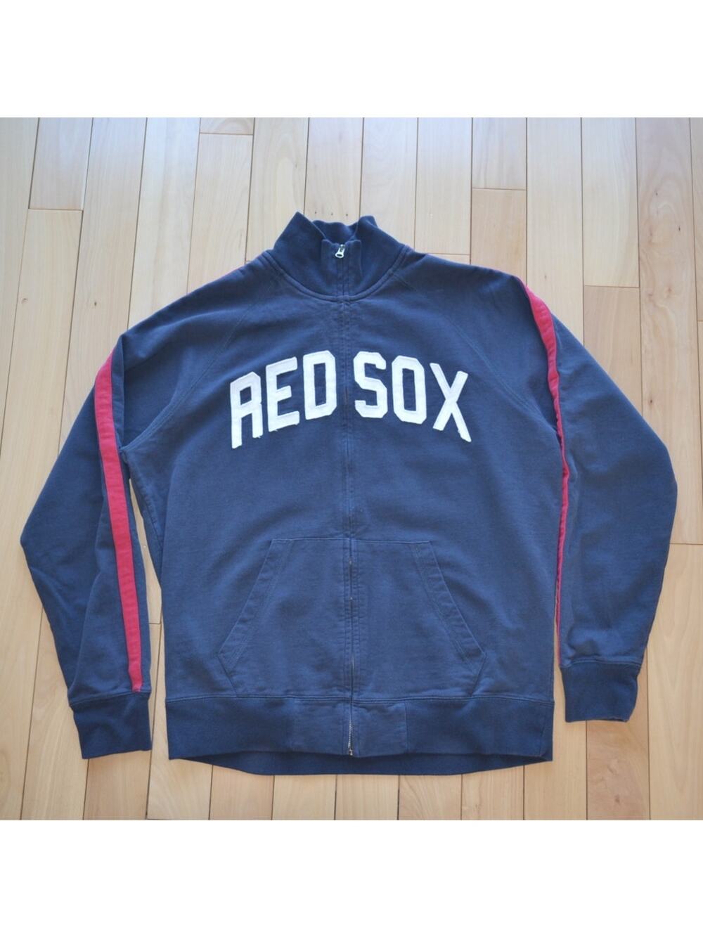 Vintage Y2K Forty Seven 47 MLB Red Sox Sweatshirt Full Zip Size XL Navy Blue